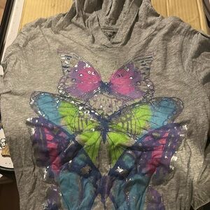 Girls long sleeve hooded t-shirt. Size 16. MUDD